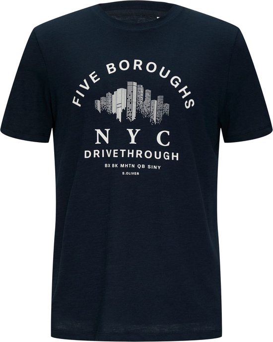 S.Oliver Herren T-Shirt Mit Logo-Print, Rundhals, Kurzarm – Lässiges Basic Für Jeden Tag