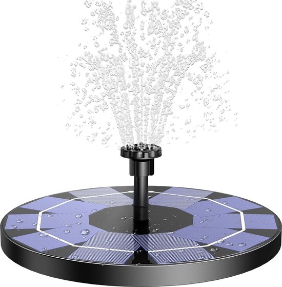 Zonne-energie Fontein Waterpomp Kit, 1.6W Solar Vogelbad Fontein met Paneel, Eenvoudige Installatie Zonne Fontein Waterpomp voor Vogelbad Vijver Tuin Zwembad Visvijver Aquarium