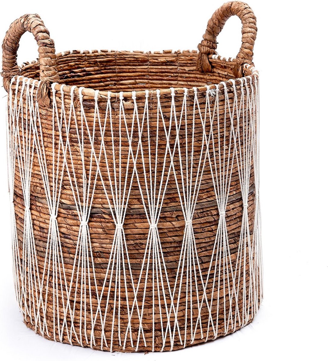 MANDURO Boho Was-, Plant- & Opbergmand – Bananenvezel (3 Maten)