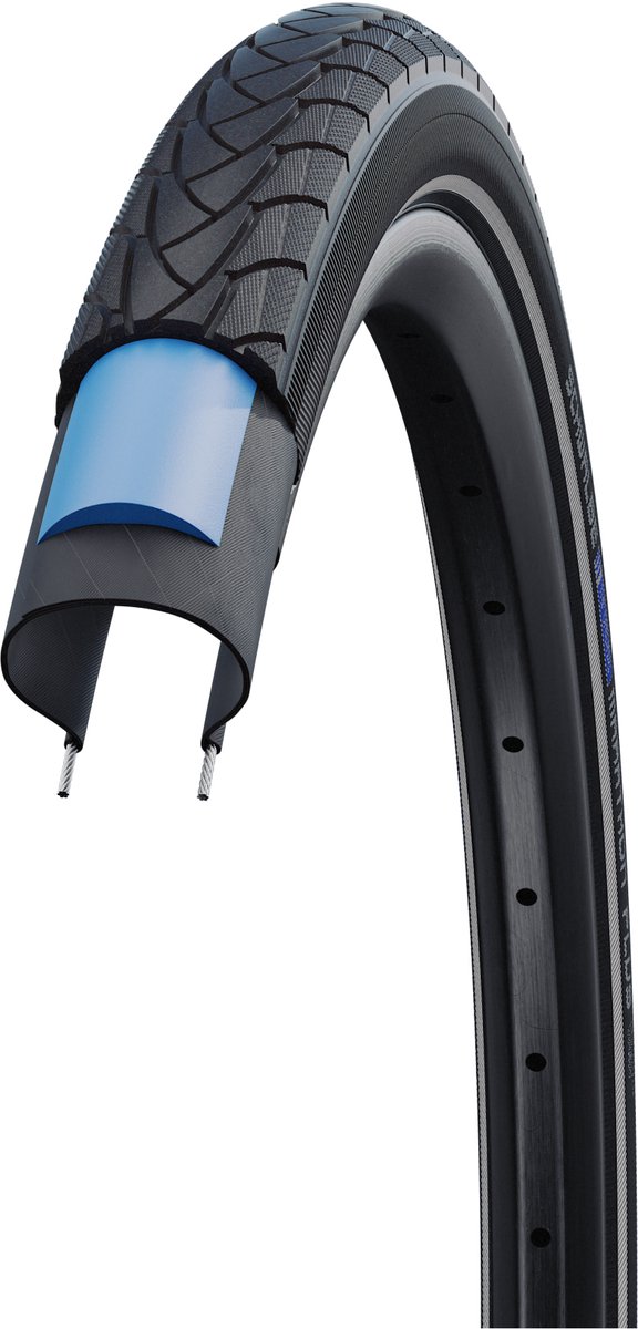 Schwalbe Vouwband Marathon Plus - SmartGuard - Reflectie - 28 x 1.5 inch / 40-622 - 50 - 85 psi - Zwart van Schwalbe — afbeelding 2
