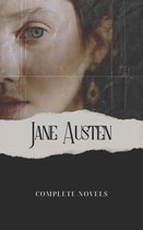 Boekomslag met een deel van een gezicht, het woord 'JANE AUSTEN' en 'COMPLETE NOVELS'.