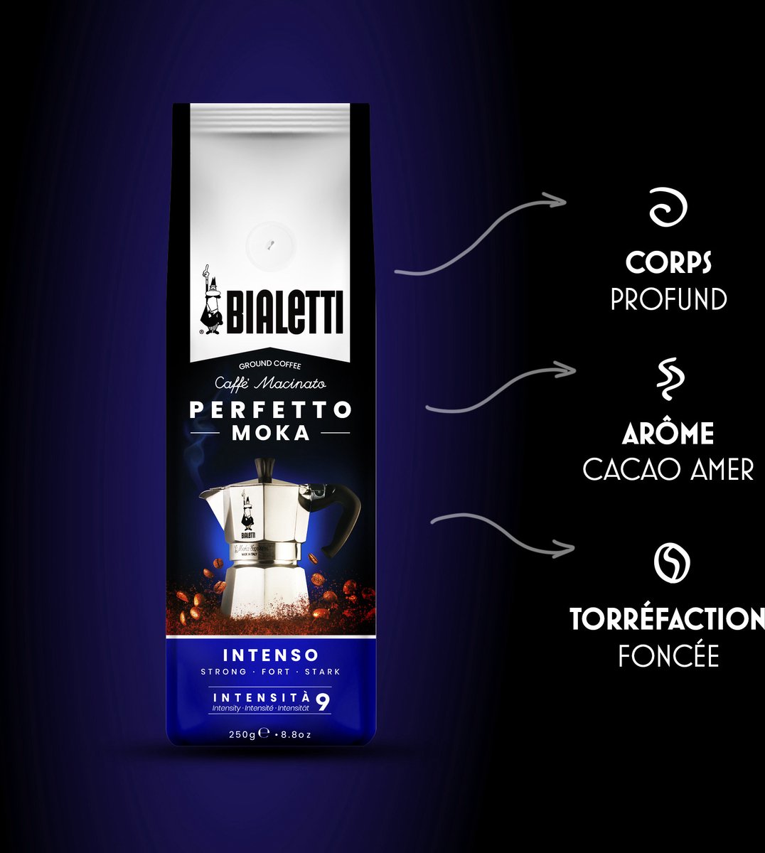 Bialetti Perfetto Moka Intenso gemalen koffie - 250 gram thumbnail 3