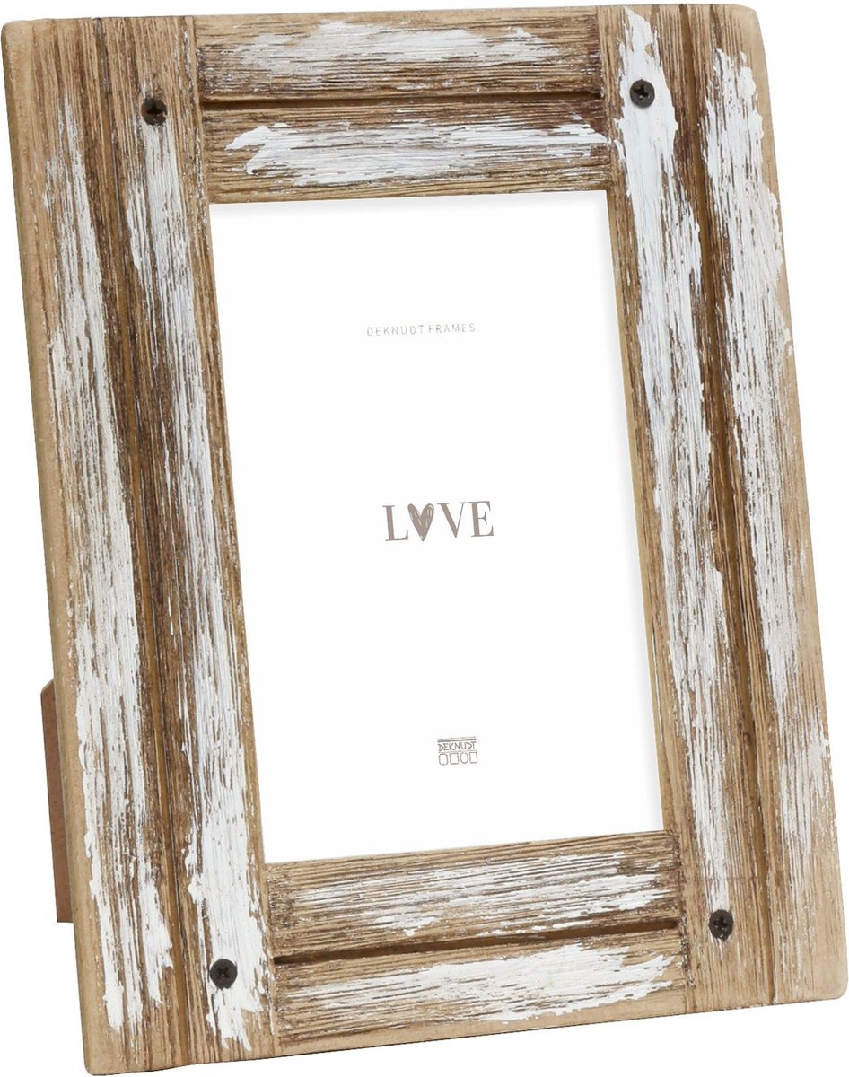 Deknudt Frames fotolijst S67UD1 - driftwood - witte afwerking - 13x18