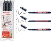 edding 1800 precisie fineliner set van 3 (0.2, 0.3, 0.5 mm puntdikte) - zwart - schrijven en schetsen op lichtgekleurd papier - watervaste pigmentinkt