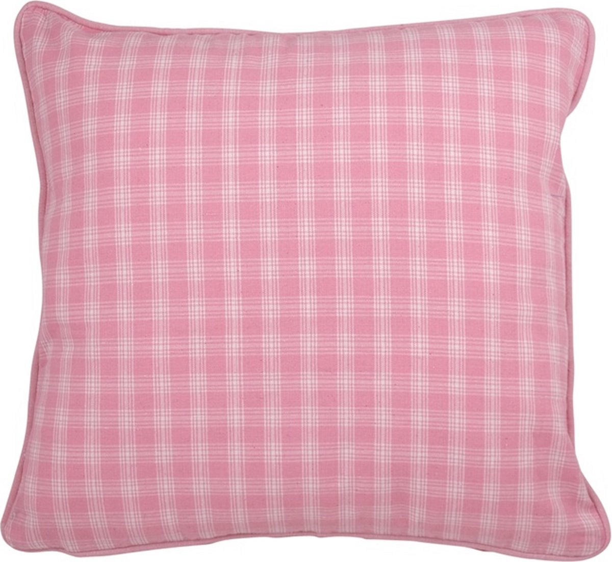 Linen & More LEVY CHECK X LINRoze | 45 X 45 | Sierkussen Voor Woonkamer Of Slaapkamer