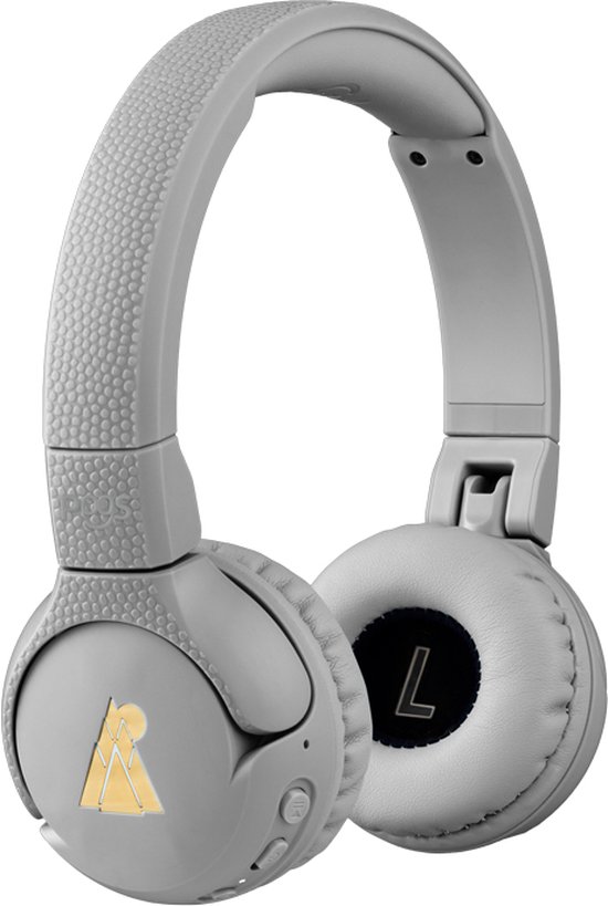 POGS - The Gecko 2 - Draadloze on-ear kinder koptelefoon - Bluetooth - Veilige volumebegrenzing - Duurzaam - Gratis app voor extra functies - rGrijs