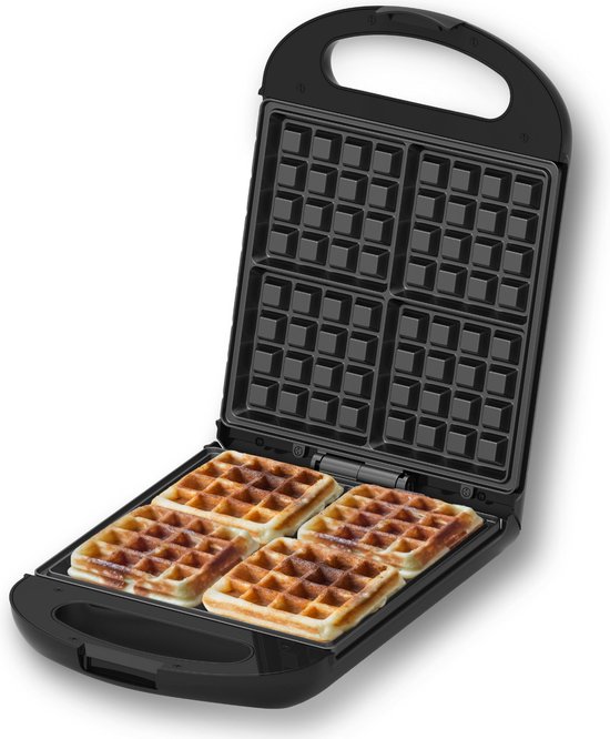 COOK-IT Wafelijzer - Waffle Maker - Vier Per Keer - Anti Aanbaklaag - 1100W