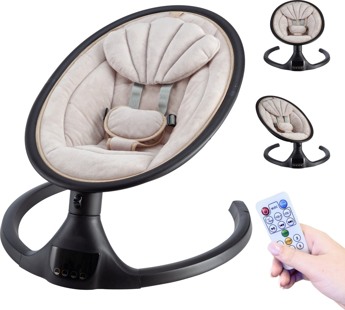 Goedkoopste X Adventure Wipstoel Elektrisch Rocco / Schommelstoel Met Bluetoothfunctie & Afstandsbediening- Velvet Nougat