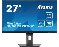 iiyama ProLite XUB2797QSNP-B1 - 27 inch - QHD - IPS - USB-Hub (4x) - Verstelbaar - USB-C Dock - KVM-switch
