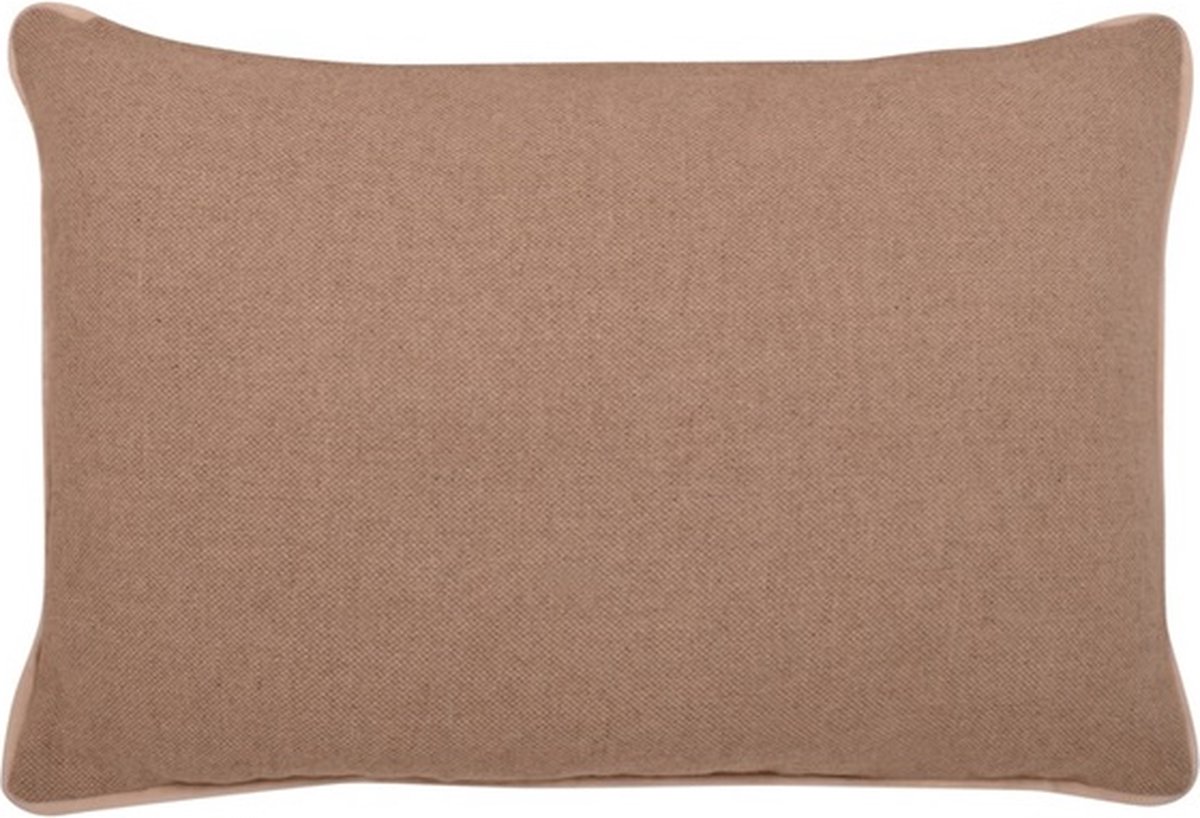 Linen & More Velvet Wool Grijs + Beige Kussen | 40 X 60 | Sierkussen Voor Woonkamer Of Slaapkamer
