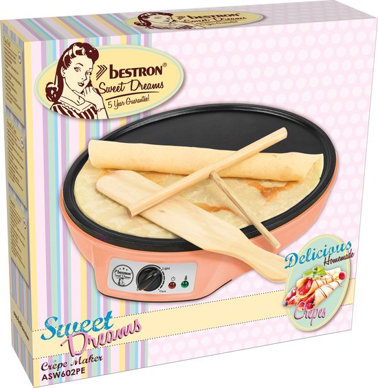 Bestron Pannenkoekenmaker - ASW602PE - 1000W - Crêpemaker - 30cm - Oranje — afbeelding 4