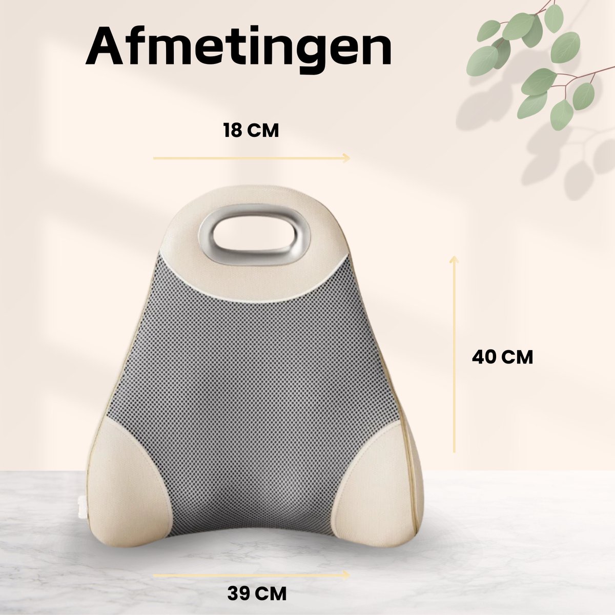 Afbeelding 3 van LunaSea's Luxe Massagekussen - Shiatsu Massage - Met infrarood - Rugmassage - Massage Kussen