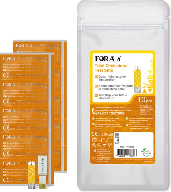 Foto: Fora 6 cholesterol teststrips 10 stuks 