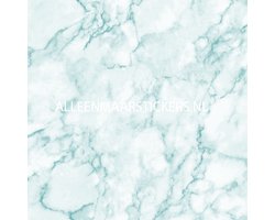15 tegelstickers marmer aqua met goud 15cm x 15cm - backsplash - peel and stick - plakfolie - voor badkamer, keuken of toilet - zelfklevend