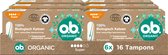 o.b. Organic Super - biologische tampons - tampon zwaardere menstruatiedagen - 100% biokatoen - 6 x 16 stuks
