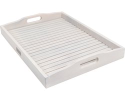 Exotan Dienblad Binnen/Buiten Riva - 7 x 54 x 38 cm - Dienblad van Acaciahout - Dienblad Rechthoek - Wit