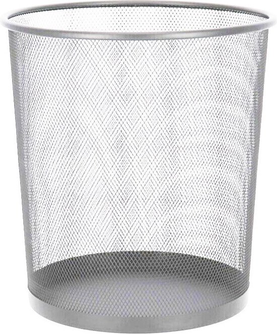 Kantoor prullenbak/papiermand 12 liter zilver grijs - Papier afvalbakken