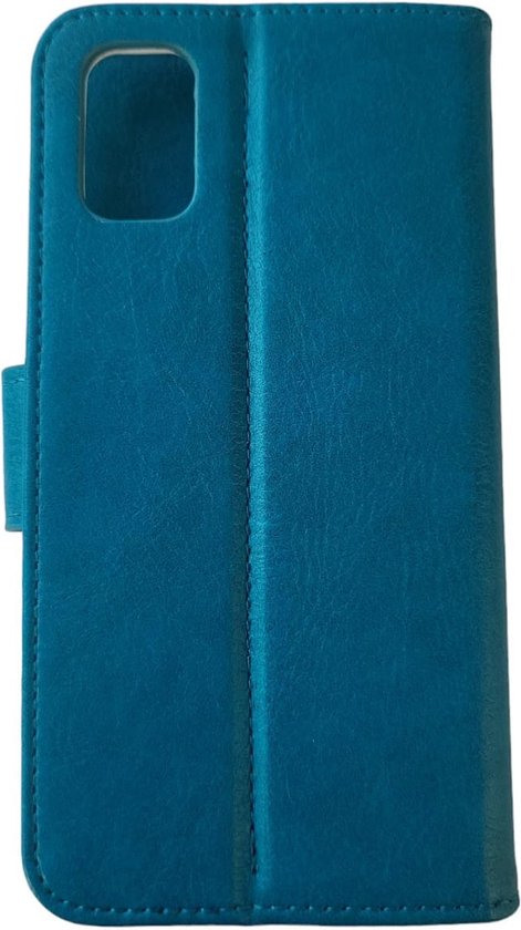 Bookcase Phone Case Adapté pour Samsung Galaxy A51 - Étui - Espace pour 3 cartes - Languette magnétique - Portefeuille - FuturiQ - Turquoise