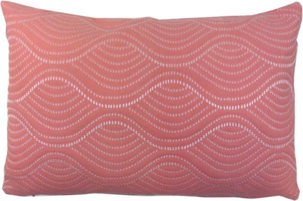 Linen & More Burton Stitch Peach | 40 X 60 | Sierkussen Voor Woonkamer Of Slaapkamer Roze