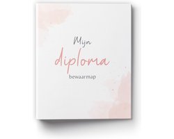 Fyllbooks - Mijn Diploma Bewaarmap - Diplomamap - Rapportmap - Basisschool - A4 Formaat - Watercolour Roze