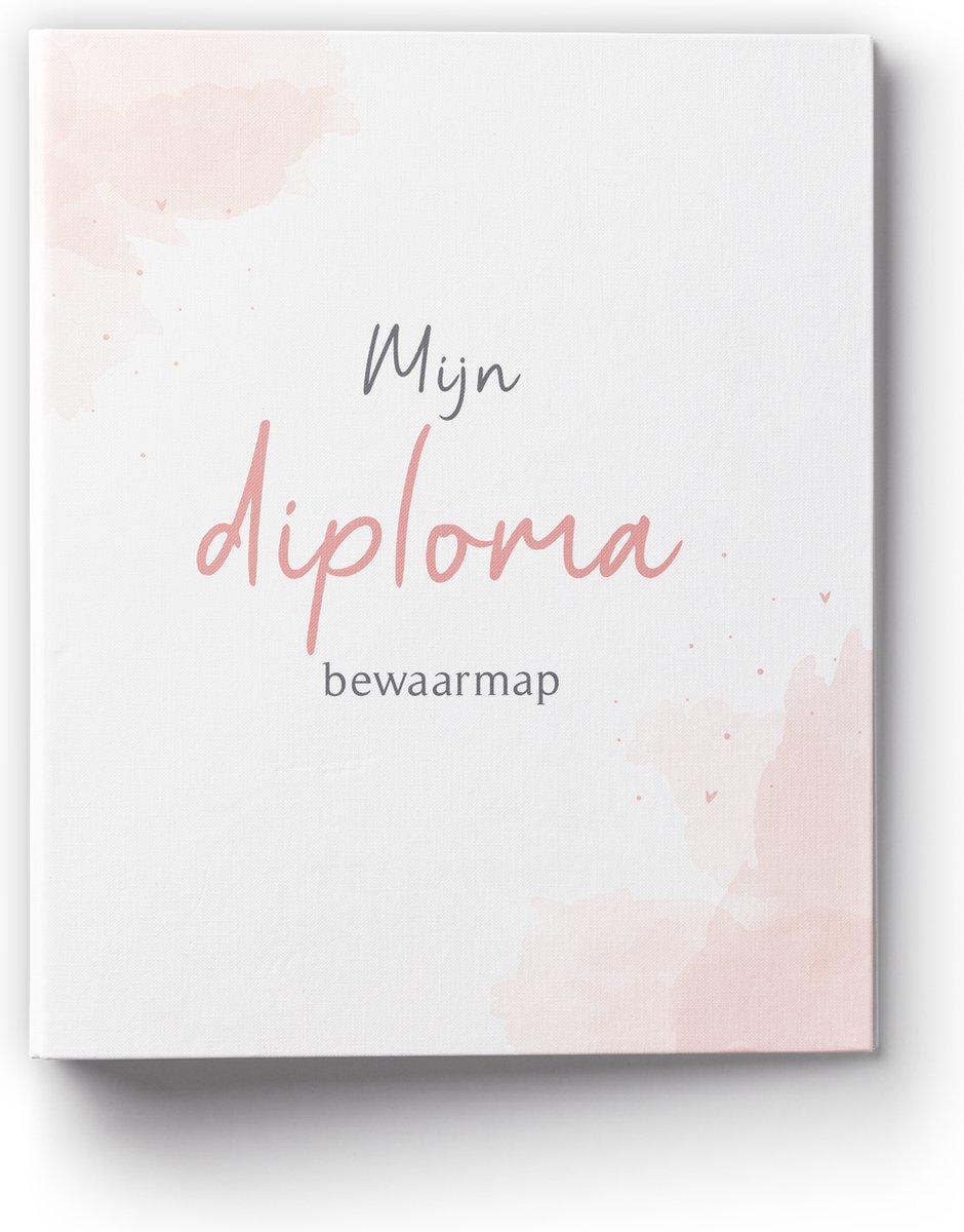 Fyllbooks - Mijn Diploma Bewaarmap - Diplomamap - Rapportmap - Basisschool - A4 Formaat - Watercolour Roze