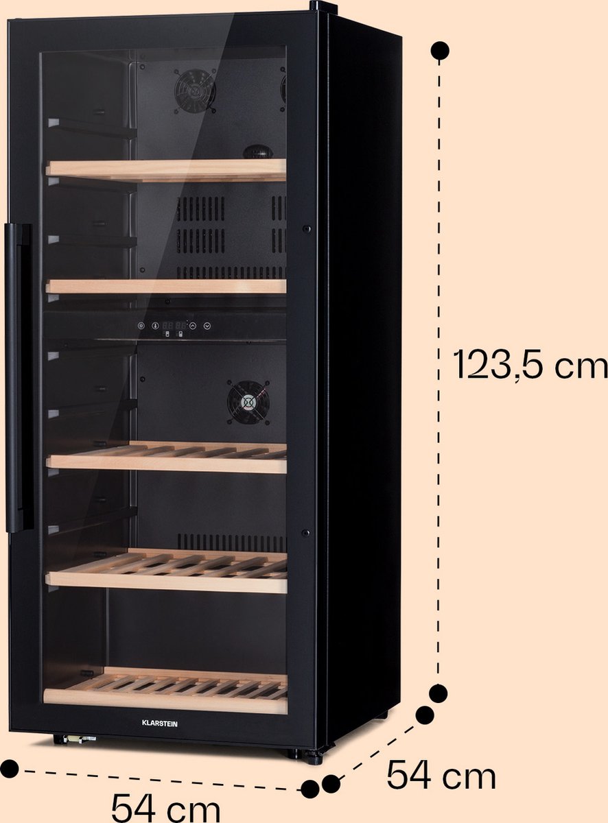 Klarstein Barossa 79 Duo Wijnkoelkast - 79 Flessen - 204 - afbeelding 3