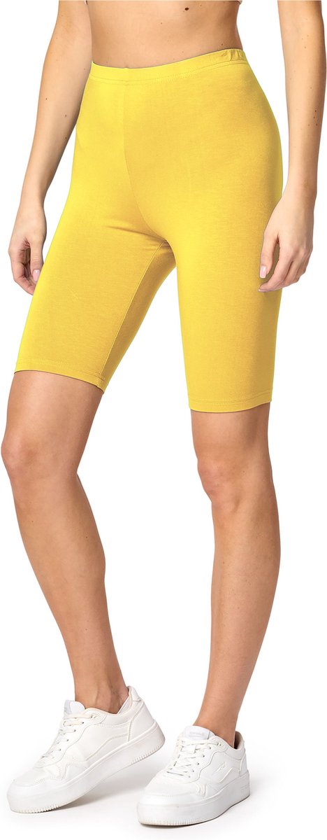 Bellivalini BLV-BLV50-149-LE Dames Leggings - Sport - Vrijetijdsbroek - Kort - Viscose - Sporbroek - Yogabroek - Geel - S