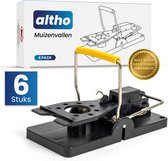 Altho Muizenval Set van 6 - Professionele Muizenklem voor Binnen - Herbruikbaar & Effectief