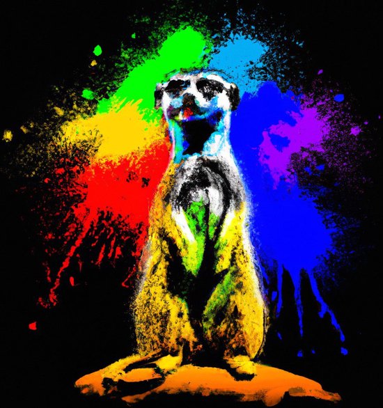 Colorful meerkat burst | Colorful Meerkat Burst | Kunst - centimeter op | Foto op | Colorful meerkat burst | Colorful Meerkat Burst | Kunst - centimeter op | Foto op | Dibond | 20 × 20 cm