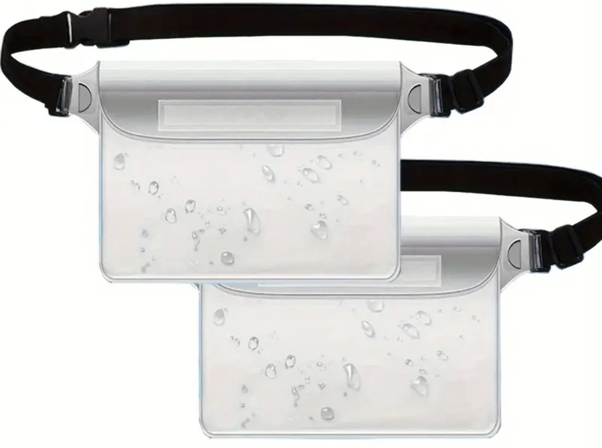 Livano Waterdichte Telefoonhoesjes - Waterdicht Telefoonzakje - Waterproof Festival Opbergtasje - Documententasje - Waterbestendig - 2 Stuks Transparant