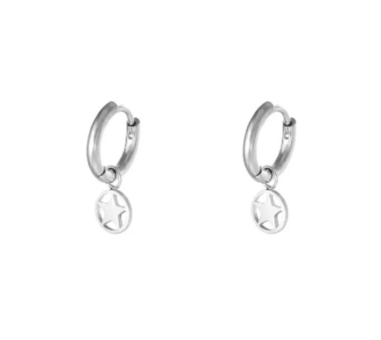Earrings - oorbellen - kleur zilver - stars - sterren - stainless steel - valentijn - moederdag - kerst - cadeau - kadotip
