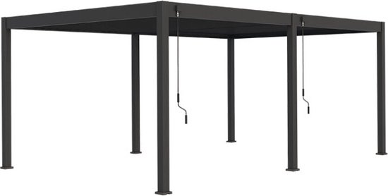 Horizon overkapping - 400x600cm - Antraciet - Aluminium / Vrijstaande / Luxe overkapping - Tuinprieel / Carport / Veranda / Pergola