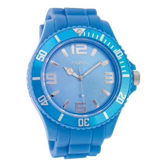 OOZOO Timepieces - Licht blauwe horloge met licht blauwe rubber band - C4655