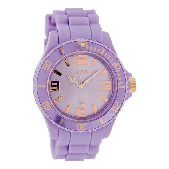 OOZOO Timepieces - Lila horloge met lila rubber band - C5056