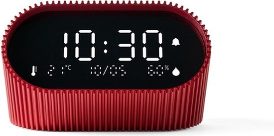 Lexon Design Ray Alarm Clock Rechargeable - Sanguine Red