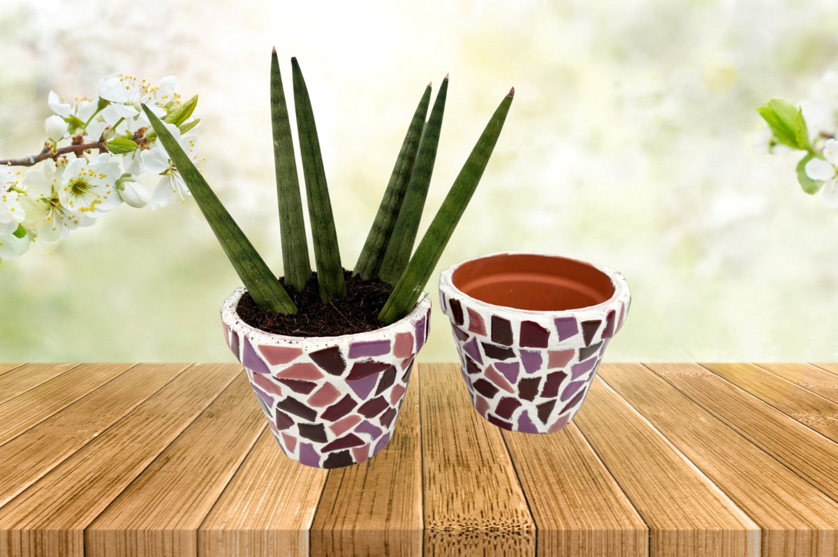 Little Creations DIY Pakket Mozaïek Bloempot Oud-roze- Hobbypakket Knutselpakket voor volwassenen Doe het zelf pakket bloempot mozaïek