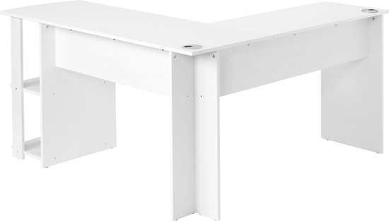 Industriële Hoekbureau met Opbergruimte - 2 Planken - Bureautafel - L-vorm Industriële Hoekbureau met Opbergruimte - 2 Planken - Bureautafel - L-vorm