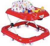 Bogi baby walker - Luxe loopstoel - Verstelbaar in 3 standen - Zitje extra hoog extra veilig - Met 3 speelfuncties - 10 wielen -Rood
