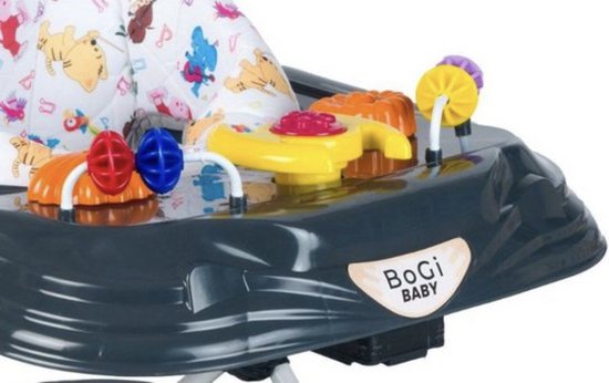 Bogi baby walker - Luxe loopstoel - Verstelbaar in 3 standen - Zitje extra hoog extra veilig - Met 3 speelfuncties - 10 wielen - Zwart van Bogi — afbeelding 2