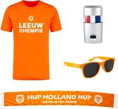 Nederlands Elftal Teamplayer voetbalshirt met sjaal, zonnebril en schminkstift - EK 2024 - Oranje shirt - Oranje sjaal - Voetbalshirts volwassenen - Sportshirt - Maat S