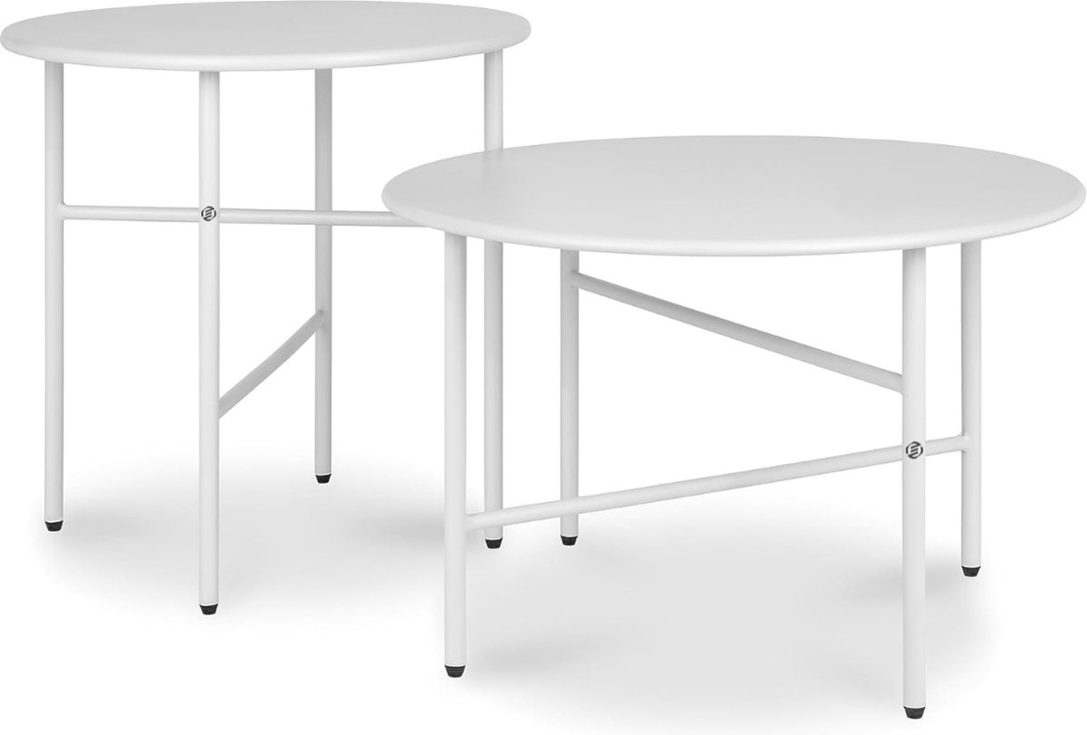 Equivera Bijzettafel Buiten - Bijzettafel Tuin - Salontafel Buiten - Salontafel Tuin - Koffietafel Buiten - Voor Binnen en Buiten - Must Have Voor Jouw Tuin! Wit