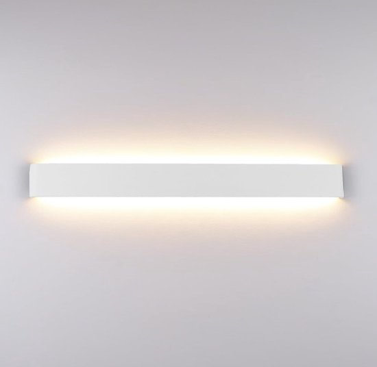 Delaveek-Moderne LED Aluminium Wandlamp - Wit -91cm- Boven- en onderkant gloeien- Warm 3000K -30W 3375lm