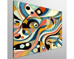 Abstract picasso schilderij | Pablo's Surrealistische Meesterwerk: Dromerige abstractie van Picasso's genie | Kunst - 60x60 centimeter op Dibond |…