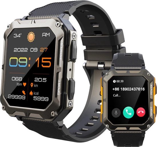 OUD Smartwatch Zwart Horloge Tracker Stappenteller Hartslagmeter Watch. bol