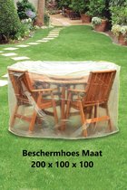 Beschermhoes Tuinmeubelen - Transparant - 200x100x100 cm - Beschermhoes Tuintafel - Tuintafelhoes - Tuinmeubelhoes