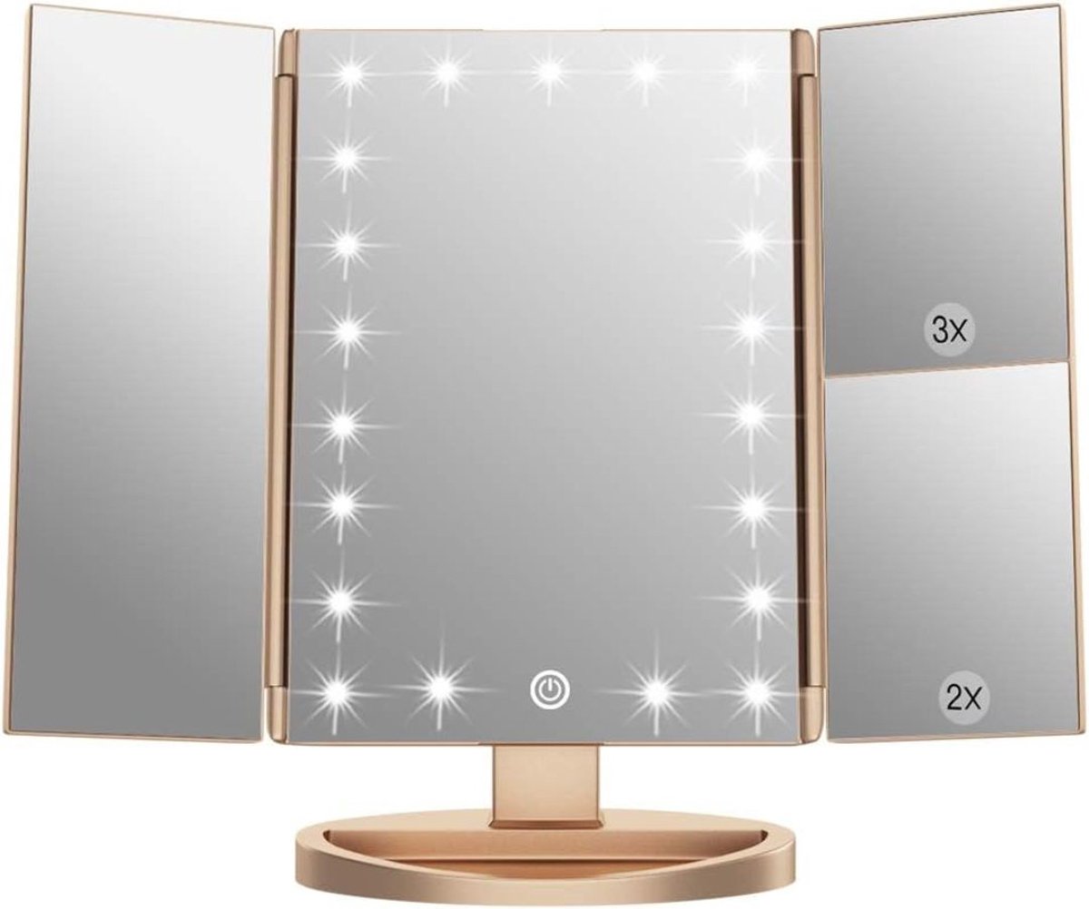 MKSS® Make up Spiegel met Verlichting - Hollywood Spiegel - Scheerspiegel - Brons
