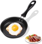 Wok - Pan - Poêle antiadhésive - Ø12cm - Mini - Mini poêle antiadhésive - Compatible induction - Sans PFAS - Marbre Zwart - Poêle à frire - Poêle à snack - Poêle - Spécial œufs au plat
