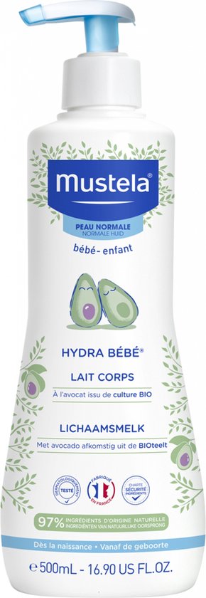 Mustela Hydra Bébé Lichaamsmelk met BIO avocado -500ml -normale huid- baby