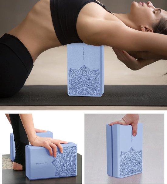 Yoga Block Set van 2 9"x6"x3" Hoge Dichtheid EVA Schuim Brick Anti-Slip Oppervlakte Zacht en Licht voor Yoga Pilates Meditatie — afbeelding 3