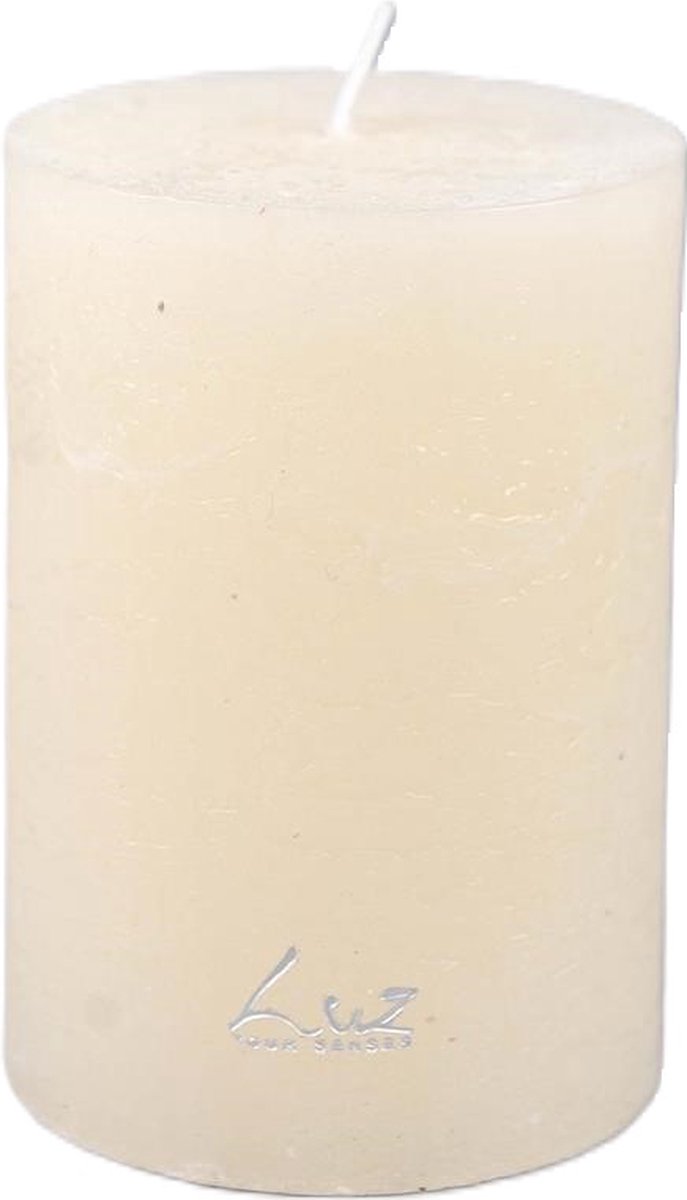 Luz - Rustieke Stompkaars - White Asparagus - 7xH10cm - PER PAAR